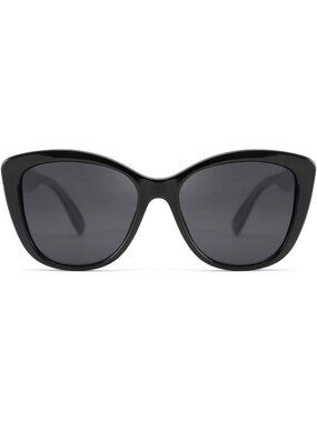 Women's Black Polarized Vintage Sunglasses American Square Jackie O Cat Eye